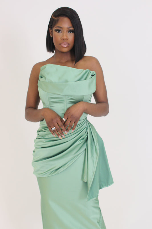 (PRE-ORDER) Mimose Ruched Midi Dress