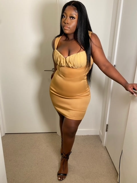 Camel bodycon cheap dress